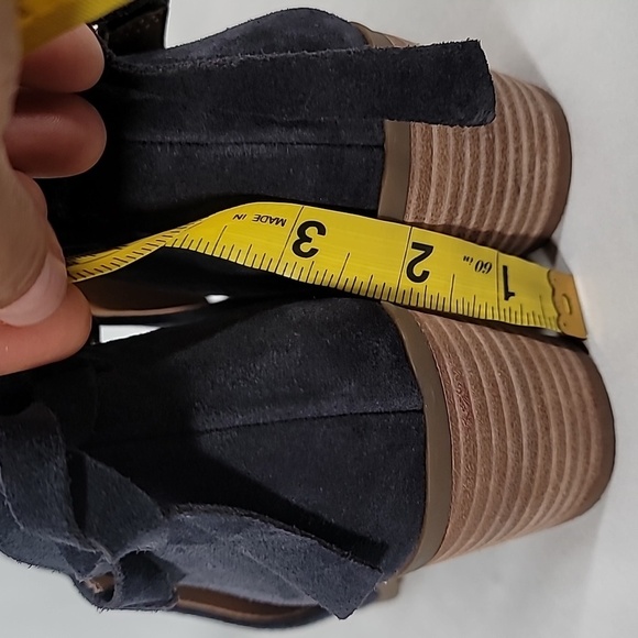 💚 Lucky Brand Betsee Bootie Sandal peep toe  suede leather shoes Size 7 M - Picture 4 of 13